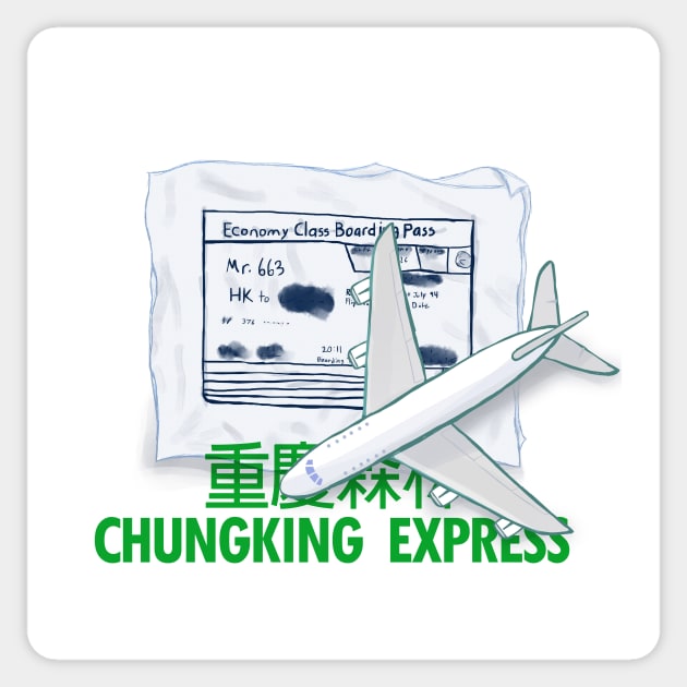 Chungking Express Boarding Pass Sticker by Youre-So-Punny